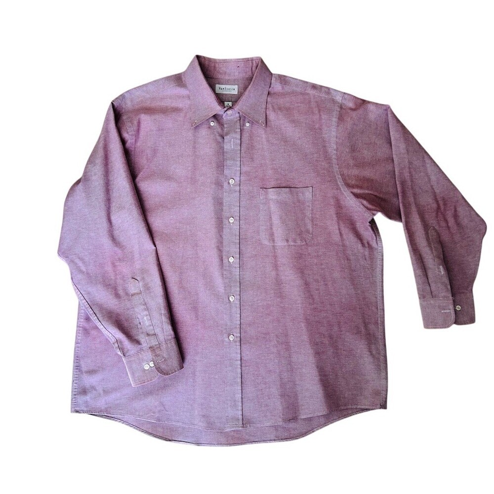 Van Heusen Light Burgundy Button-Up Dress Shirt - Picture 7 of 7